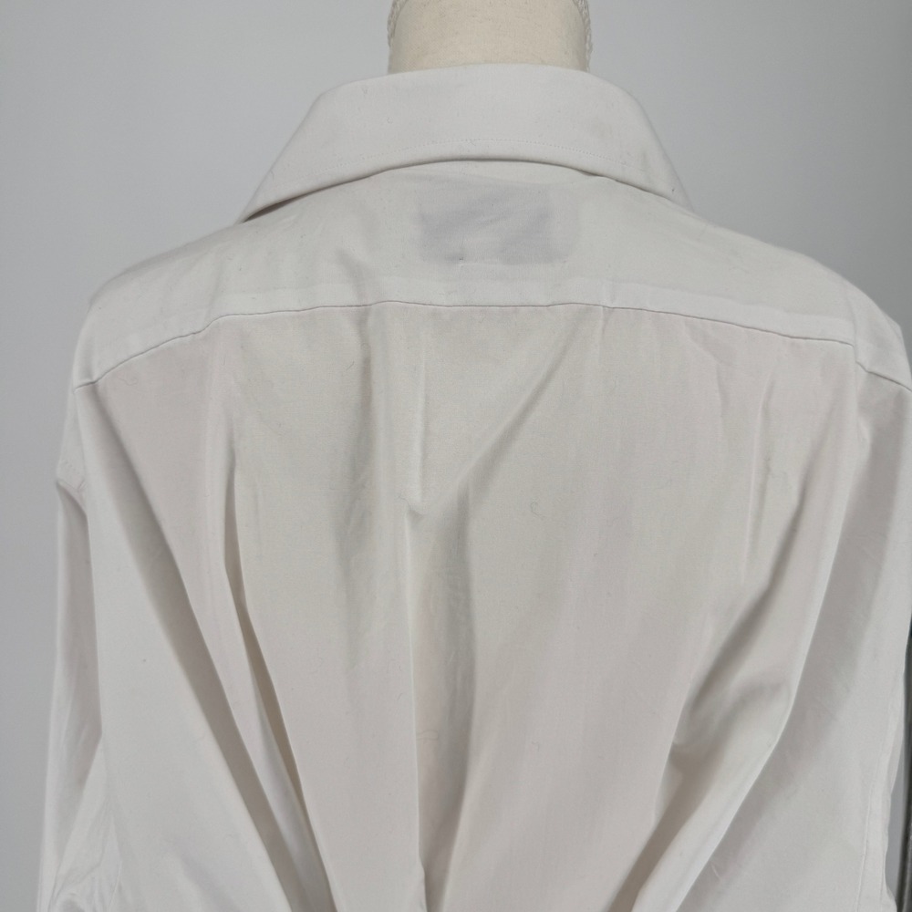 Upcycled Neil Allyn White Pleated Tuxedo Shirt Corset Back Womens XL Victorian - Picture 6 of 13